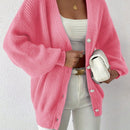 Essnce 1 pieza cardigan de punto casual a todo combinar con botones delanteros de un solo color, apto para otono e invierno