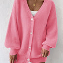 Essnce 1 pieza cardigan de punto casual a todo combinar con botones delanteros de un solo color, apto para otono e invierno