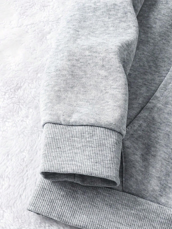Sudadera con capucha termica con bolsillo canguro y estampado de estilo vaquero, ropa casual de vacaciones