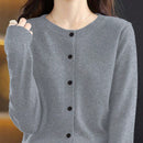 Essnce cardigan suelto y casual de mujer de un solo abotonado, de color liso, manga larga, para otono/invierno