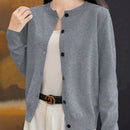 Essnce cardigan suelto y casual de mujer de un solo abotonado, de color liso, manga larga, para otono/invierno