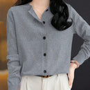 Essnce cardigan suelto y casual de mujer de un solo abotonado, de color liso, manga larga, para otono/invierno