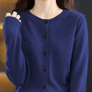 Essnce cardigan suelto y casual de mujer de un solo abotonado, de color liso, manga larga, para otono/invierno