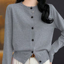 Essnce cardigan suelto y casual de mujer de un solo abotonado, de color liso, manga larga, para otono/invierno