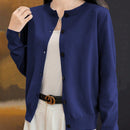 Essnce cardigan suelto y casual de mujer de un solo abotonado, de color liso, manga larga, para otono/invierno