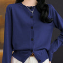 Essnce cardigan suelto y casual de mujer de un solo abotonado, de color liso, manga larga, para otono/invierno