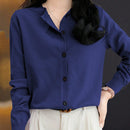 Essnce cardigan suelto y casual de mujer de un solo abotonado, de color liso, manga larga, para otono/invierno