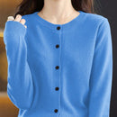 Essnce cardigan suelto y casual de mujer de un solo abotonado, de color liso, manga larga, para otono/invierno