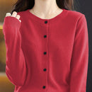 Essnce cardigan suelto y casual de mujer de un solo abotonado, de color liso, manga larga, para otono/invierno