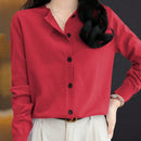 Essnce cardigan suelto y casual de mujer de un solo abotonado, de color liso, manga larga, para otono/invierno