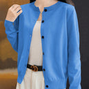 Essnce cardigan suelto y casual de mujer de un solo abotonado, de color liso, manga larga, para otono/invierno