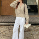 Dazy cardigan informal de mujer con decoracion de lazos, otono