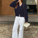 Dazy cardigan informal de mujer con decoracion de lazos, otono