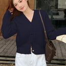 Dazy cardigan informal de mujer con decoracion de lazos, otono