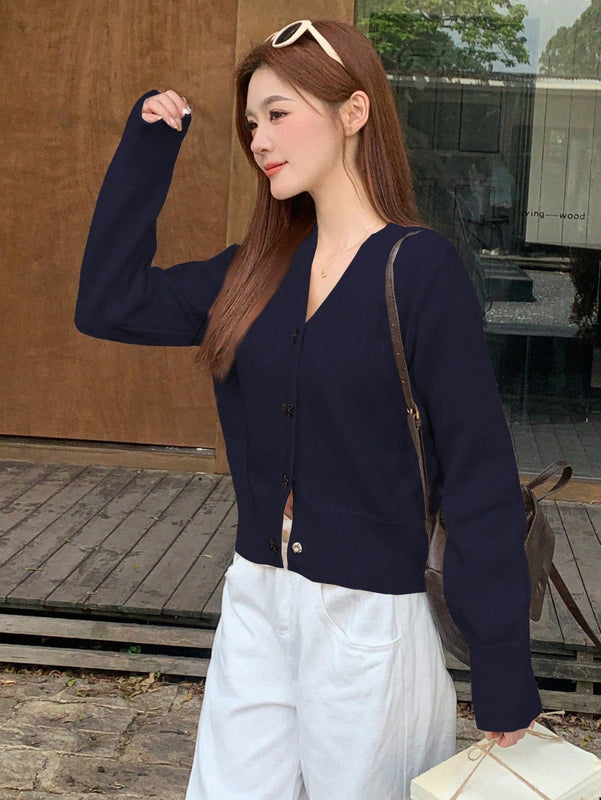 Dazy cardigan informal de mujer con decoracion de lazos, otono