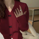 Dazy cardigan informal de mujer con decoracion de lazos, otono