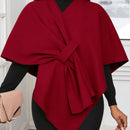 Lady poncho para mujer con diseno de drapeado en la cintura y lazo