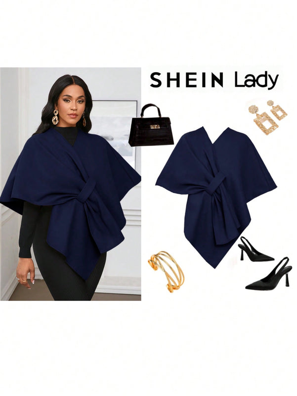 Lady poncho para mujer con diseno de drapeado en la cintura y lazo