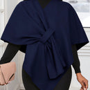Lady poncho para mujer con diseno de drapeado en la cintura y lazo
