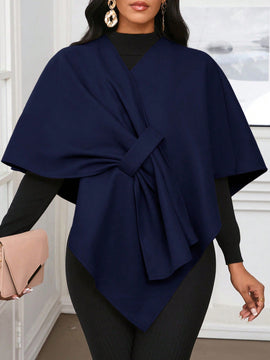 Lady poncho para mujer con diseno de drapeado en la cintura y lazo