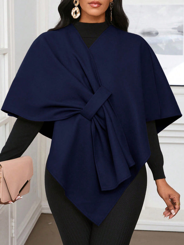 Lady poncho para mujer con diseno de drapeado en la cintura y lazo