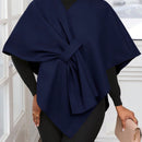 Lady poncho para mujer con diseno de drapeado en la cintura y lazo