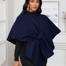 Lady poncho para mujer con diseno de drapeado en la cintura y lazo