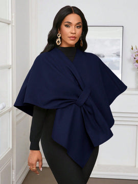 Lady poncho para mujer con diseno de drapeado en la cintura y lazo
