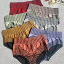 Juego de 7 bragas de mujer de cintura alta con encaje, sin costuras, multicolor, que estilizan el vientre, suaves, transpirables y comodas, ropa interior moldeadora femenina