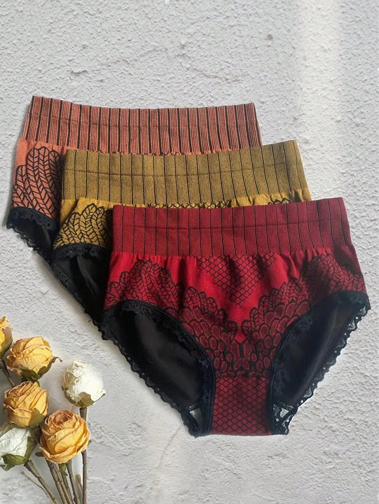 Juego de 7 bragas de mujer de cintura alta con encaje, sin costuras, multicolor, que estilizan el vientre, suaves, transpirables y comodas, ropa interior moldeadora femenina