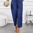 Emery rose pantalones casuales de unicolor con bolsillos y decoracion de botones, de estilo simple, para uso diario