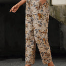 Emery rose pantalones rectos de cintura elastica lisa para mujer, para uso diario casual, otono