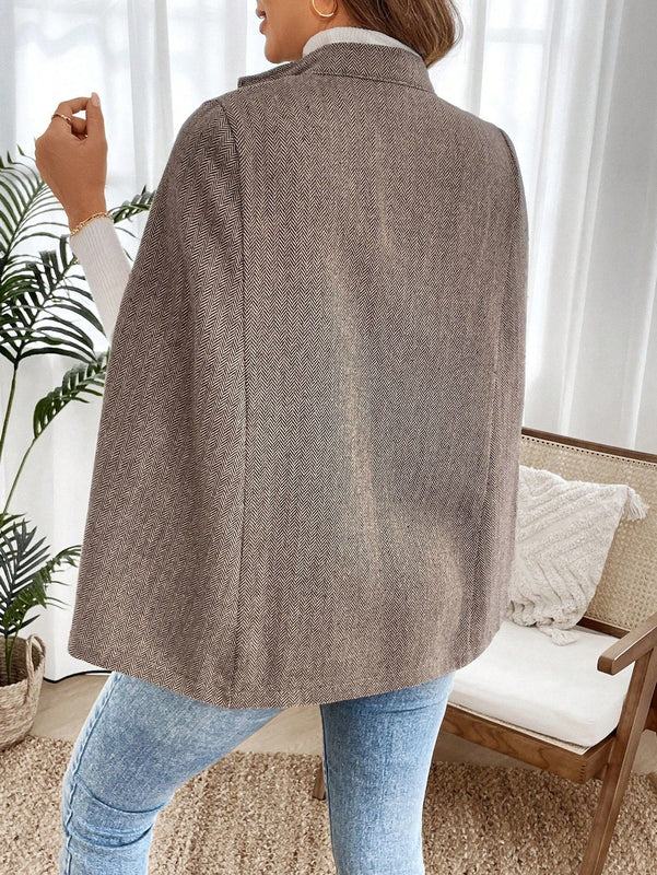 Emery rose ropa de otono para mujer, abrigo de lana con estilo de capa elegante para mujer, ropa de oficina para mujer