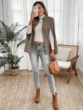 Emery rose ropa de otono para mujer, abrigo de lana con estilo de capa elegante para mujer, ropa de oficina para mujer