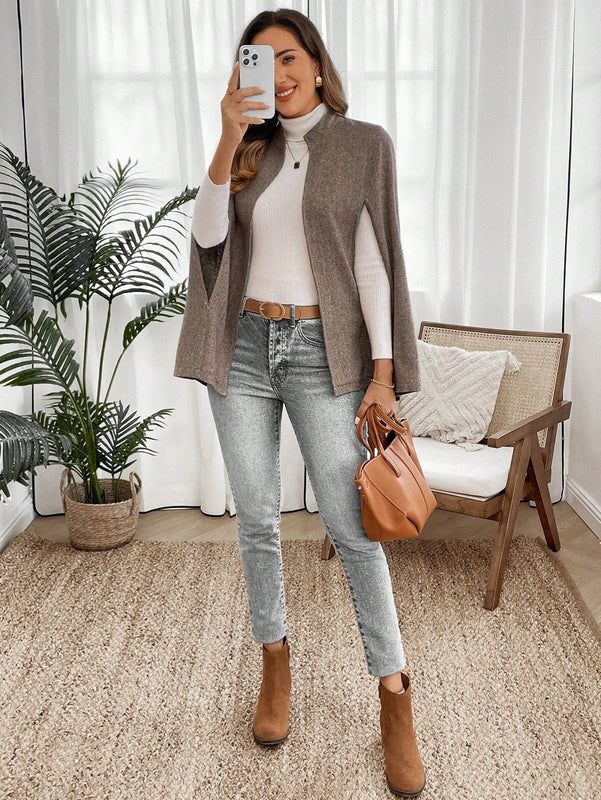 Emery rose abrigo suelto casual de unicolor para mujer