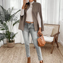 Emery rose abrigo de lana con estilo de capa elegante de unicolor para dama, para otono/invierno