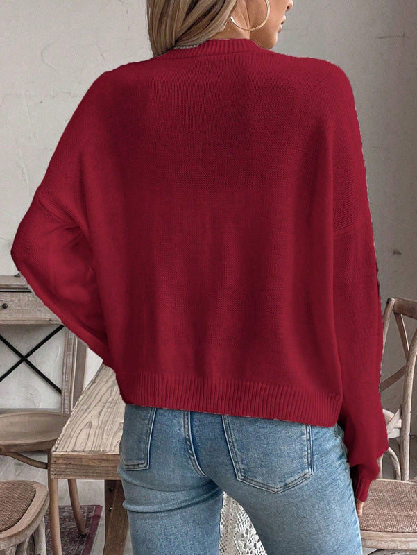 Frenchy cardigan de punto con diseno de mono colorido, elegante y de moda