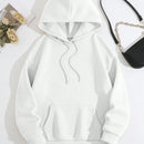 Lune sudadera con capucha informal para mujer con estampado de letra y pata de perro, para otono/invierno