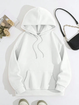Lune sudadera con capucha informal para mujer con estampado de letra y pata de perro, para otono/invierno