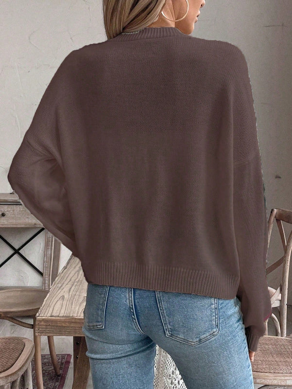 Frenchy cardigan de punto con diseno de mono colorido, elegante y de moda