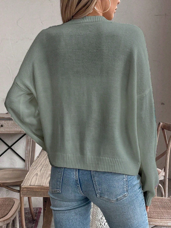 Frenchy cardigan de punto con diseno de mono colorido, elegante y de moda