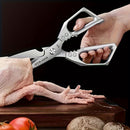 1 pieza, tijeras de cocina de acero inoxidable, tijeras para huesos de pollo, tijeras industriales, tijeras multiusos para carne al aire libre, adecuadas para el hogar, restaurantes, recortes, jardinería, mataderos. Suministros de cocina.