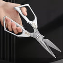 1 pieza, tijeras de cocina de acero inoxidable, tijeras para huesos de pollo, tijeras industriales, tijeras multiusos para carne al aire libre, adecuadas para el hogar, restaurantes, recortes, jardinería, mataderos. Suministros de cocina.
