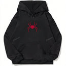 Sudadera holgada casual con estampado de arana roja, de moda para otono/invierno