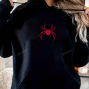 Sudadera holgada casual con estampado de arana roja, de moda para otono/invierno