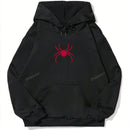 Sudadera holgada casual con estampado de arana roja, de moda para otono/invierno