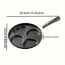 Una Sartén Antiadherente de Forma Corazón con 4 Compartimentos, Olla para Desayuno de Huevos y Tortitas de Hierro Fundido, Apta para Pizza y Postres, Utensilios de Cocina Sin Carga, Adecuados para Uso Doméstico y en Restaurante