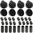 8 perillas de control de plástico con 24 adaptadores de eje, reemplazo universal para horno/estufa/estufa - Amplia compatibilidad