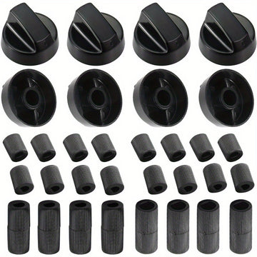 8 perillas de control de plástico con 24 adaptadores de eje, reemplazo universal para horno/estufa/estufa - Amplia compatibilidad