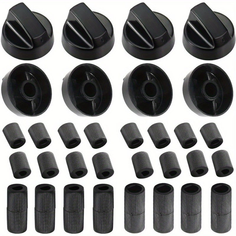8 perillas de control de plástico con 24 adaptadores de eje, reemplazo universal para horno/estufa/estufa - Amplia compatibilidad